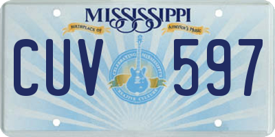 MS license plate CUV597