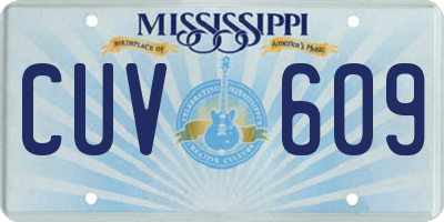 MS license plate CUV609