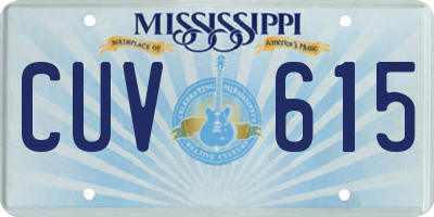MS license plate CUV615