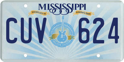 MS license plate CUV624