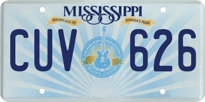 MS license plate CUV626