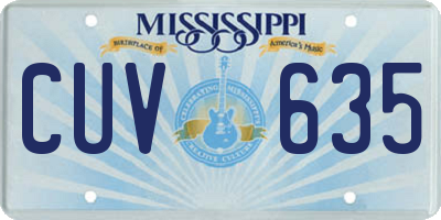 MS license plate CUV635