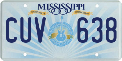 MS license plate CUV638