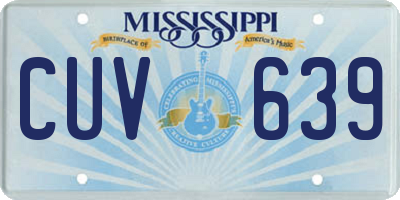 MS license plate CUV639