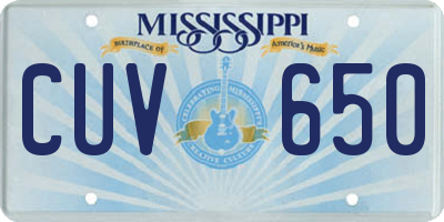 MS license plate CUV650