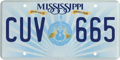MS license plate CUV665