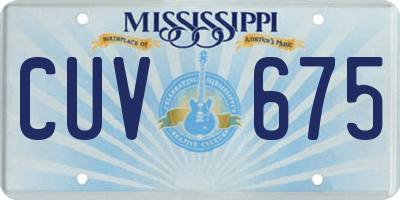 MS license plate CUV675