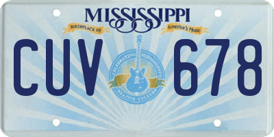 MS license plate CUV678