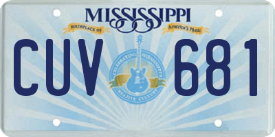 MS license plate CUV681