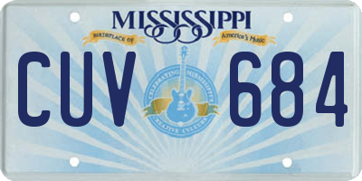 MS license plate CUV684
