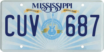 MS license plate CUV687