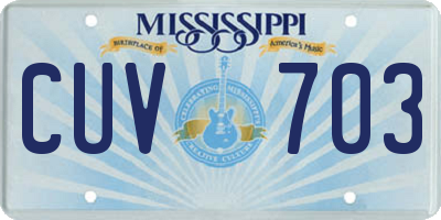 MS license plate CUV703