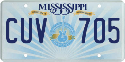 MS license plate CUV705