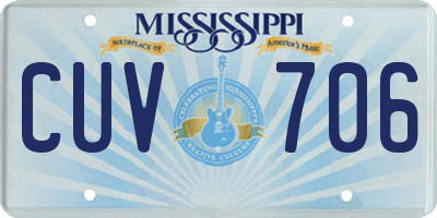 MS license plate CUV706