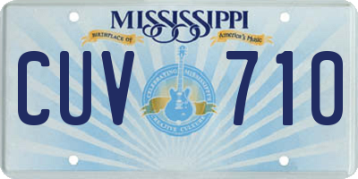 MS license plate CUV710