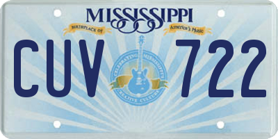 MS license plate CUV722