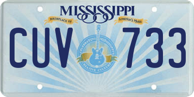 MS license plate CUV733