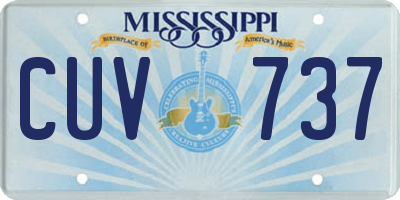 MS license plate CUV737