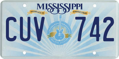MS license plate CUV742
