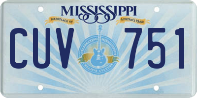 MS license plate CUV751