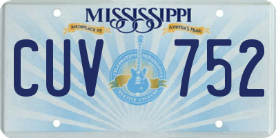 MS license plate CUV752