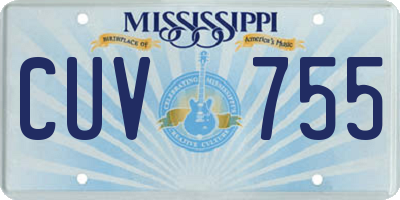 MS license plate CUV755