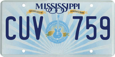 MS license plate CUV759