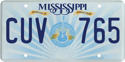 MS license plate CUV765