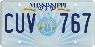 MS license plate CUV767