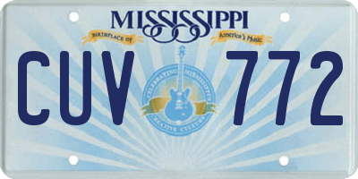 MS license plate CUV772