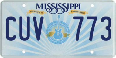 MS license plate CUV773