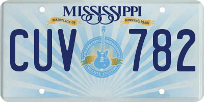 MS license plate CUV782