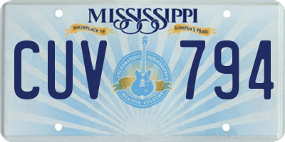 MS license plate CUV794