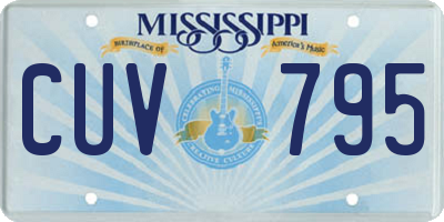 MS license plate CUV795