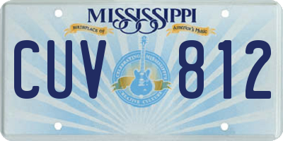 MS license plate CUV812