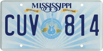 MS license plate CUV814