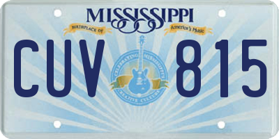 MS license plate CUV815