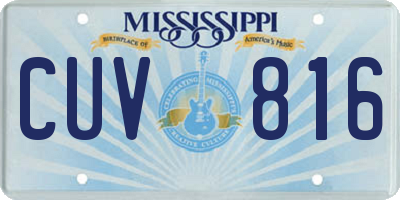 MS license plate CUV816