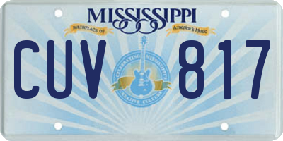 MS license plate CUV817