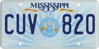 MS license plate CUV820