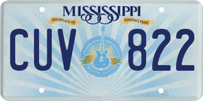 MS license plate CUV822