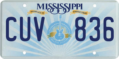 MS license plate CUV836