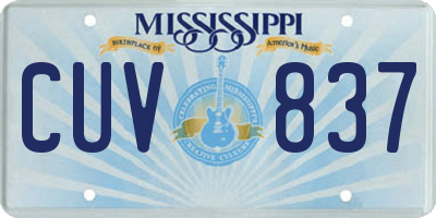 MS license plate CUV837