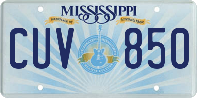 MS license plate CUV850