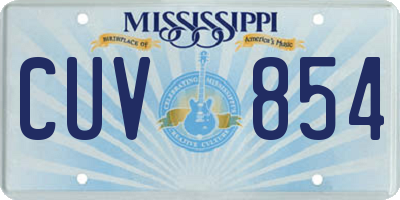 MS license plate CUV854