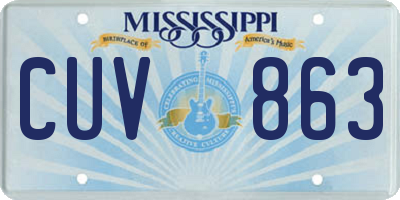 MS license plate CUV863