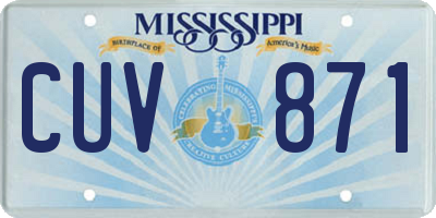MS license plate CUV871