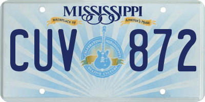 MS license plate CUV872