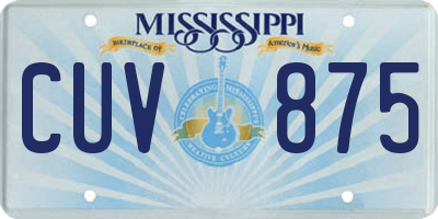 MS license plate CUV875