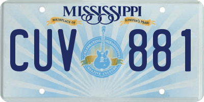 MS license plate CUV881